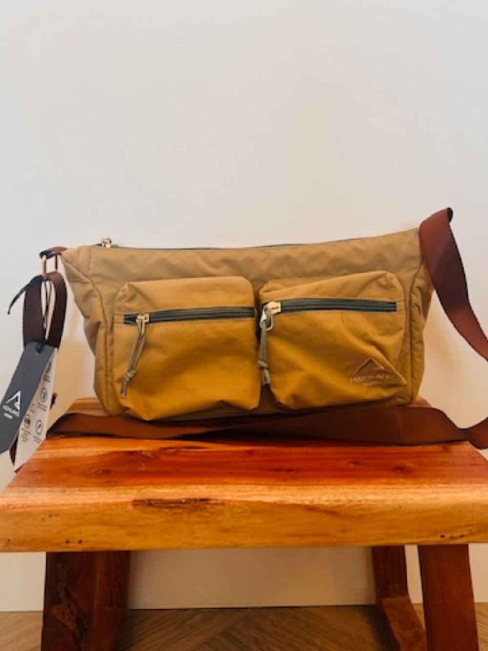 New With Tags!  Highland Outdoor/Highland Tactical Crossbody Bag, Safari Khaki